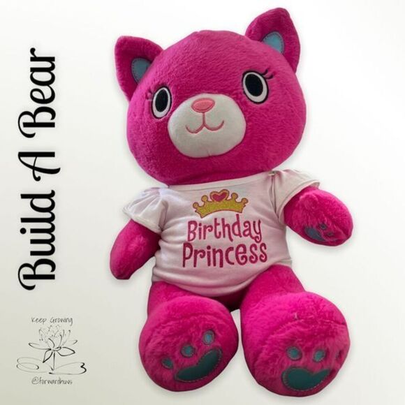 Build a Bear KABU Catlynn Pink Purring Cat with Birthday Princess Shirt - Picture 6 of 7